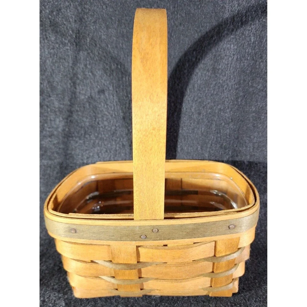 Vintage Longaberger 1993 Small Stained EASTER Basket ~ Signed By Wendy & Judy
